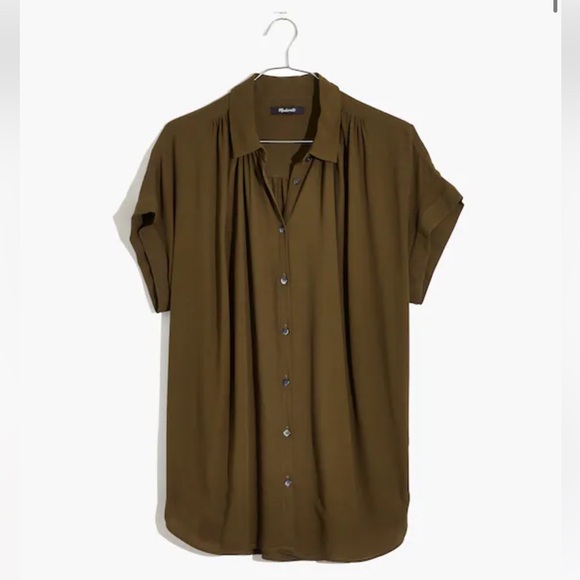 Madewell Olive Button-Up Shirt. Size M . Style F9367 - Picture 1 of 8